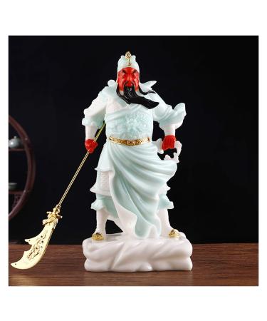 Buddha Statue/Buddha Figurines Artificial Jade Buddha Statue Exquisite Chinese Guan Gong Statue Decoration Guan Yu Buddha Statue Home Living Room Shop Gift 15 Inch Buddha Statue Decoration
