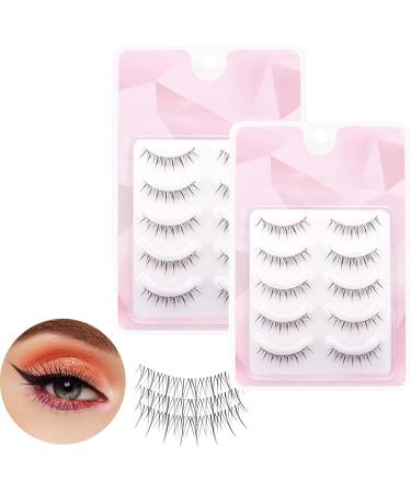 10pairs Fake Eyelashes Eyelashes Natural Look False Lashes Fluffy Wispy Fake Eyelashes Strip Lashes Short Cat Eye Lashes for Beginner Eye Makeup(Black) - Buy Online on GoSupps.com