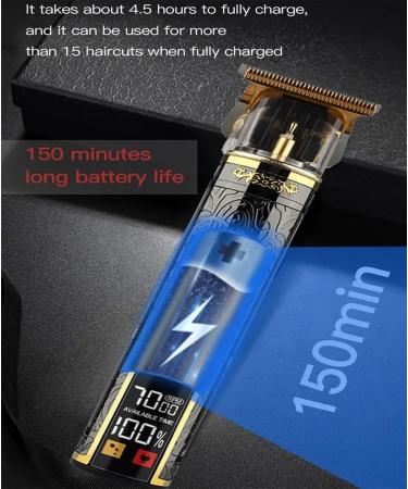 Professional Large Screen Electric Bald Head Razor - LCD Display Haircut Tool for Hairdressers | Platinum Dragon - Buy Online on GoSupps.com