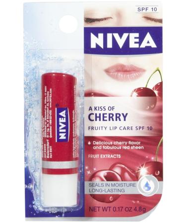 Nivea A Kiss of Cherry Tinted Lip Care - Flavored Lip Balm 0.17 Oz | Hydrating Cherry Lip Balm for Soft Lips - Buy Online on GoSupps.com