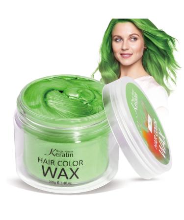 Hair Color Wax Magic Master Keratin Temporary Hairstyle Cream Instant Colored Clay for Men and Women Party Festival Cosplay(Green)