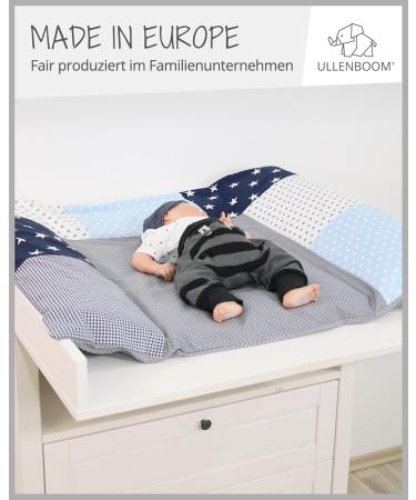 ULLENBOOM Diaper Cover 75x85 cm - Blue & Gray Removable Cotton Cover for Changing Pad | Made in EU - Buy Online on GoSupps.com