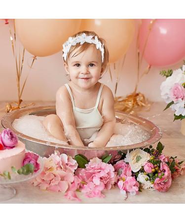 Flower Baby Headband Cute Baby Headbands Soft Lace Newborn Headbands Elastic White Flower Newborn Baby Headbands Girl Hair Accessories for Baby Girls - Buy Online on GoSupps.com
