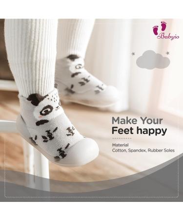 Babyio Anti Slip Baby Sock Shoes - Grey 18-24 Months | Toddler First Walking Shoes for Boys & Girls - Buy Online on GoSupps.com