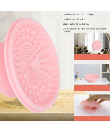 Portable Makeup Brush Cleaner Mat - Wet/Dry Use with Color Removal Sponge - Pink - Buy Online on GoSupps.com