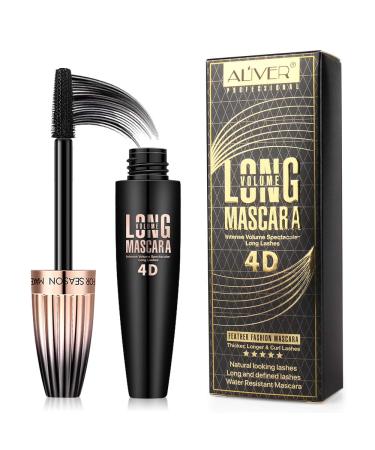 4D Silk Fiber Lash Mascara- Waterproof Mascara Black Volume and Length  Easily to Create Amazing Lashes for Thicker  Long Lasting and Curly Eyelashes