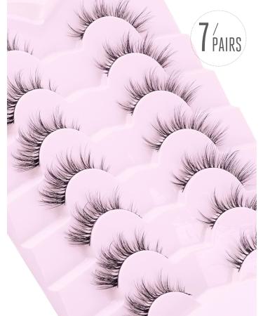 Onlyall Lashes - Soft Fluffy Short Eyelashes for Natural Lightweight Cat Eye Look - 7 Pairs (5-13MM) - Buy Online on GoSupps.com