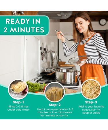 Nashi Shirataki Konjac Fettuccine Pasta- Odour Free Low Calorie & Fat Free Suitable For Vegan Glucomannan Keto Friendly Instant Meal | Ready to Eat (8 190g) - Buy Online on GoSupps.com