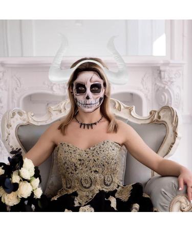 Ciieeo Devil Horns Headband Black: Cosplay Horn Hair Hoop Demon Headpiece Devil headband for Halloween Party Hair Accessory White - Buy Online on GoSupps.com