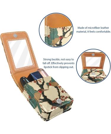 Travel Lipstick Organizer Case - Portable Makeup Bag with Mirror | Wild Goose Tree Flying Ducks Design - Buy Online on GoSupps.com