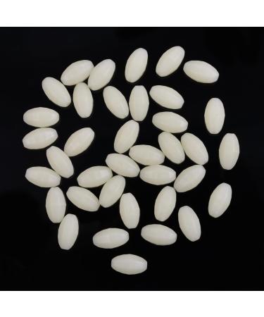 Orootl Glow Beads Fishing Saltwater - 100 Hard Plastic Light Beads | Green & White Oval EI Pearls Bait Fishing Tools - Buy Online on GoSupps.com