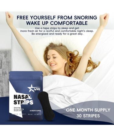 VKI Extra Strength Nasal Strips (30 Ct) - Effective Congestion Relief for Better Sleep & Breathing | Non-Invasive Snoring Solution for Men & Women - Buy Online on GoSupps.com