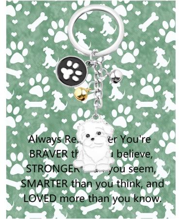 Ensianth Dog Keychain - Perfect Gifts for Dog Lovers | Puppy Paw Print Keyring for Dog Owners | Bichon Fris Accessories - Buy Online on GoSupps.com