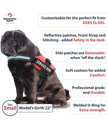 Service Dog Harness with Hook and Loop Straps, Handle | Reflective Patch, Mesh Design | Red, Small, XXS to XXL - Buy Online on GoSupps.com
