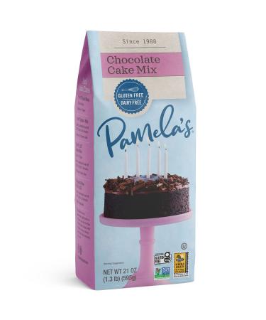 Pamela's Products Gluten Free Cake Mix, Chocolate, 21-Ounce Packages (Pack of 6) Chocolate 1.31 Pound (Pack of 6)
