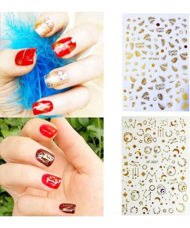 Nail Art Lines Stripe Rose Flowers Waved Shining Decals Transfer Stickers 3D Nail Sticker Nail Art Decoration(16) Style16 - Buy Online on GoSupps.com
