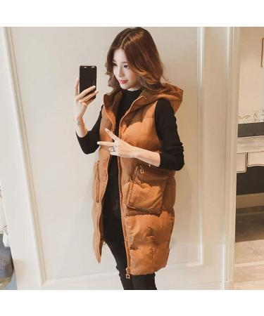Buy Haiorziyou Women s Warm Hooded Zipper Stepp Jacket - Sleeveless Winter Coat XXL Khaki | Outdoor Long Parka - Buy Online on GoSupps.com