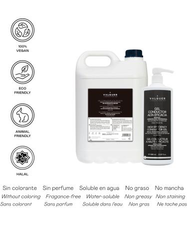 Valquer Body & Facial High Efficiency Conductive Gel 1000ml - For Professional Ultrasound, Electrotherapy, RF, Cavitation, IPL, Laser - Pack of 1 - Buy Online on GoSupps.com