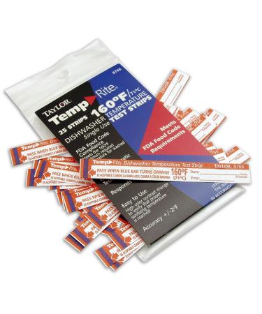Taylor 8766 Dishwasher Test Strips 160 Degree- Temp-Rite
