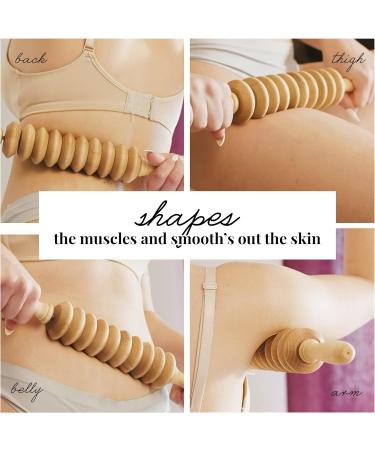 Tuuli Anti-Cellulite Massage Disk Roller | Wooden Maderotherapy Massager with Handle for Effective Cellulite Relief - Buy Online on GoSupps.com
