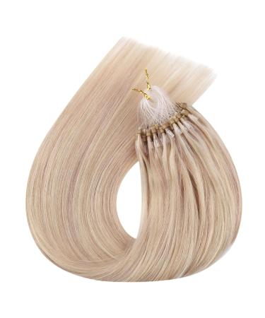 UGEAT Microring Extensions | Real Hair 50cm Ashblond Highlight | Micro Loop Hair Extensions #18/613 | 50g Bleach Hair Extensions - Buy Online on GoSupps.com