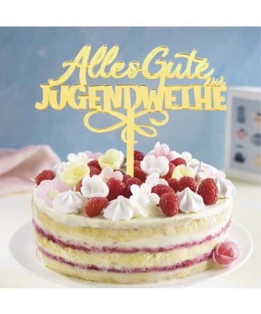 Happy Youth Consecration Cake Topper - Elegant Gold Acrylic Decoration for Celebrations | Perfect Gift Idea - Buy Online on GoSupps.com