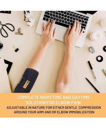 Everyday Medical Elbow Brace for Arthritis, Cubital Tunnel Syndrome - Tennis Elbow Stabilizer Support Splint | Removable Splint, Fits Both Arms | Unisex - L/XL (9 IN) - Buy Online on GoSupps.com