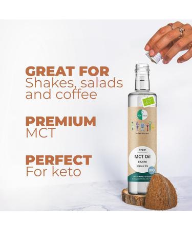 GoKeto BIO MCT Oil 500ml Premium MCT Oil C8C10 from BIO Coconut Oil perfect for a Keto Diet ideal Keto Coffee Creamer for Bulletproof Coffee or Keto Shake MCT Oil vegan Low Carb - Buy Online on GoSupps.com