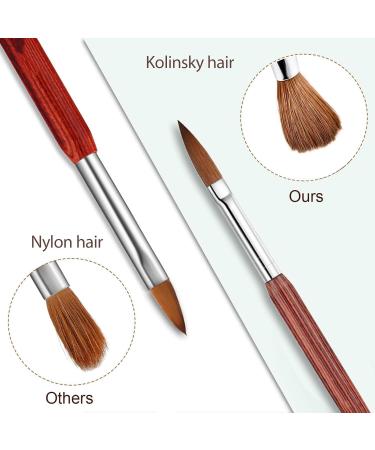8# Sable Nail Art Brush Nail Brush with Red Wooden Handle Manicure Design Manicure tool Brown-8# - Buy Online on GoSupps.com