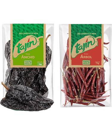 Dried Chillies Bundle with Tajin Ancho Chilli 75g x1 and Arbol Chilli 75g x1 (Pack of 2 Bundle) - Buy Online on GoSupps.com