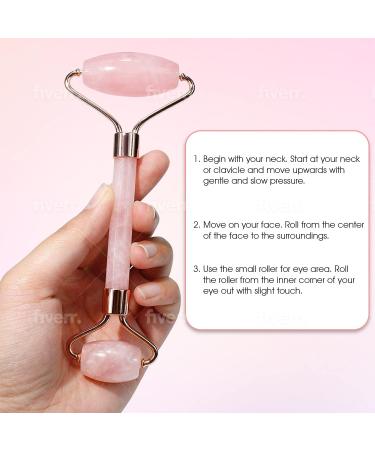 Buy Rose Quartz Roller & Gua Sha - Facial Beauty Tools for Skin Care Relaxation & Anti-Aging - Buy Online on GoSupps.com