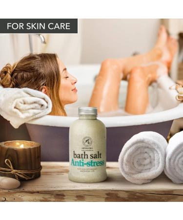 De-Stress Bath Salt 21.16 Oz with Natural Rosemary & Juniper Oils - Calming Sea Salts for Good Sleep and Relaxation - Aromatherapy Body Care - Buy Online on GoSupps.com
