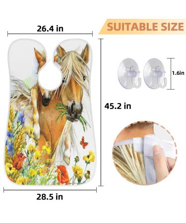 Buy Horse Butterfly Flower Beard Bib Apron - Non-Stick Waterproof Grooming Cape for Men | Best Beard Hair Catcher with Suction Cups | Perfect Gifts for Men - Buy Online on GoSupps.com