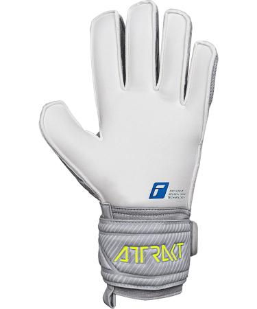 Reusch Men s Attract Finger Support Goalkeeper Gloves - Unisex Outer Seam Cut Grip Surface Light Gray-Blue-Yellow Adult Football Gloves with Finger Protection - Size 8 - Buy Online on GoSupps.com