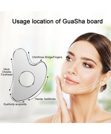 Liuchanghe Gua Sha Stainless Steel Facial Tool | Gua Sha Scraping Massage for Face Eyes Neck & Body - Shop Internationally - Buy Online on GoSupps.com
