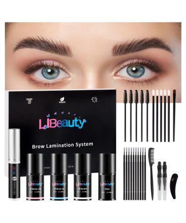 Libeauty Brow Lamination Kit, Eyebrow Lamination Kit, DIY Lash Lift And Brow Lift For Trendy Fuller Brow Look And Curled Eyelashes