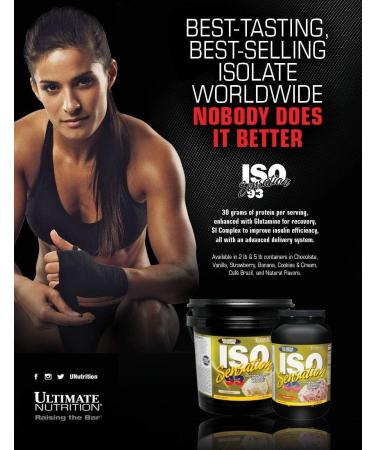 Ultimate Nutrition Iso Sensation 93 - Whey Protein Isolate Powder 30g Protein Low Carb Keto Friendly Cookies & Cream Flavor 5 lbs - International Shipping Available - Buy Online on GoSupps.com