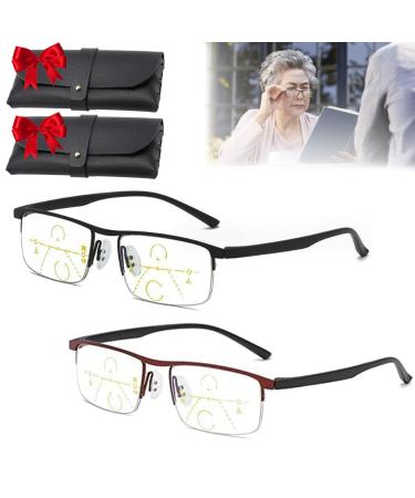 Vianys Intellireaders Titanium Progressive Far and Near Dual-Use Reading Glasses 2pcs-b +2.50/60-64 YEAR OF AGE