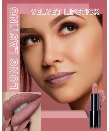 Nude Pink Long Lasting Lipstick for Women | Hydrating Matte Velvet Superstay Liquid Lip Gloss - Waterproof Smudge-Proof Intense Color Makeup - Buy Online on GoSupps.com