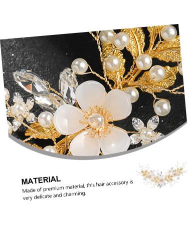 DOITOOL Rhinestone Pearl Hair Comb Pearl Hair Clips Crystal Hair Clips Floral Hair Accessories Wedding Hair Clips Womens Hair Accessories Tiara Hair up Bride European and American White - Buy Online on GoSupps.com