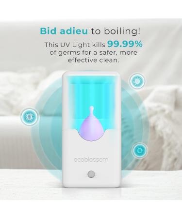Ecoblossom Menstrual Cup Sterilizer | UV Cleaner & Sanitizer 99.9% Germ-Free | Fits Small & Large Period Discs | Quick 2-Minute Wash - Buy Online on GoSupps.com
