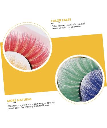 minkissy 10 Pairs Fake Eyelashes Performance Eyelashes Costume Eyelashes Easter False Eyelashes Colored Eyelashes Bulk Eyelashes Fluffy Fake Lashes 3d Clothing Imitation Delicate - Buy Online on GoSupps.com