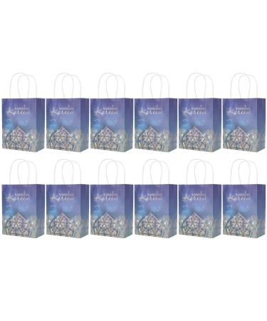 Hztyyier Ramadan Gift Bag Gift Wrap Bag 12Pcs Ramadan Tote Bag Paper Ornaments Supplies Decorations Decorative Items Paper Present Bag (blue tote bag)