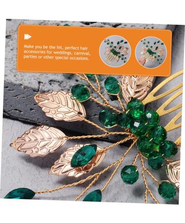 Ipetboom Bridal Crystal Hair Comb Hair Combs Crystal Side Comb Hairpin Headband Wedding Hair Accessories Girls Tiara Leaf Hair Comb Hair Jewelry Leaves Bride Zinc Alloy - Buy Online on GoSupps.com
