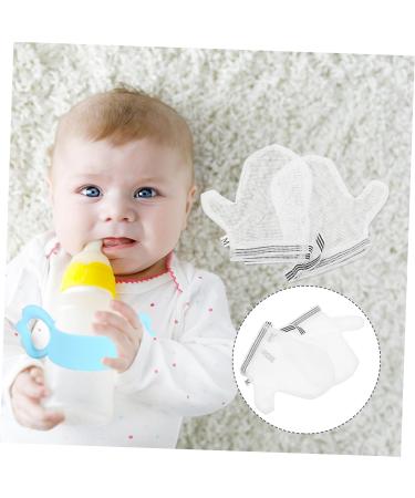 2 Pairs anti-eating gloves thumb sucking stop for bassinet kids Anti Scratching Gloves newborn finger sucking stop necessities pacifier white breathable nylon baby infant products - Buy Online on GoSupps.com