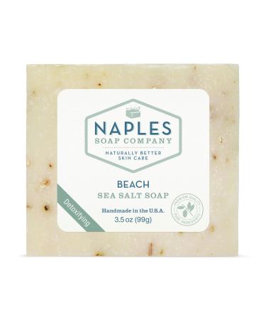 Naples Soap Company pH Balancing Sea Salt Soap Bar   Naturally Exfoliates and Moisturizes   No Harmful Ingredients  3.5 oz  Beach