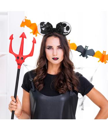 Halloween Mouse Ears Sequin Mouse Ears Headband Halloween Mouse Ears Bow Headbands Shiny Bows Mouse Ears Headbands Cosplay Party Headband For Women Halloween Party Cosplay Costume Accessories(Black) - Buy Online on GoSupps.com