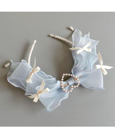 amangul Headbands for Women Girls Wide Plain Turban Headband Fashion Lace s Hair Bands Pearl Bead Hair Hoop(Blue) - Buy Online on GoSupps.com