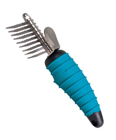 Master Grooming Tools Steel 9-Blades Dematting Ergonomic Pet Comb with Rubber Handle 9 Blade Comb