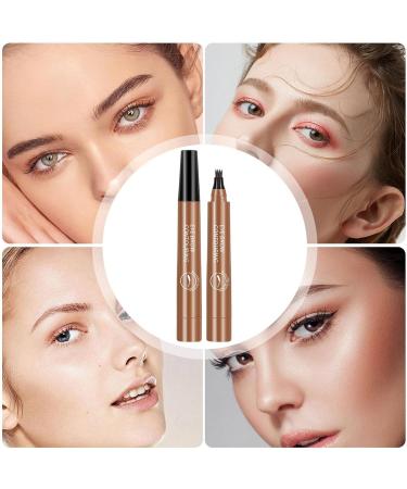 Liquid Eyebrow Pencil Brow Pencil with Fork Tip 4 Point Waterproof Eyebrow Pencil No Smudge Liquid Brow Quick Dry EyeLiner for Long Lasting Light Brown - Buy Online on GoSupps.com